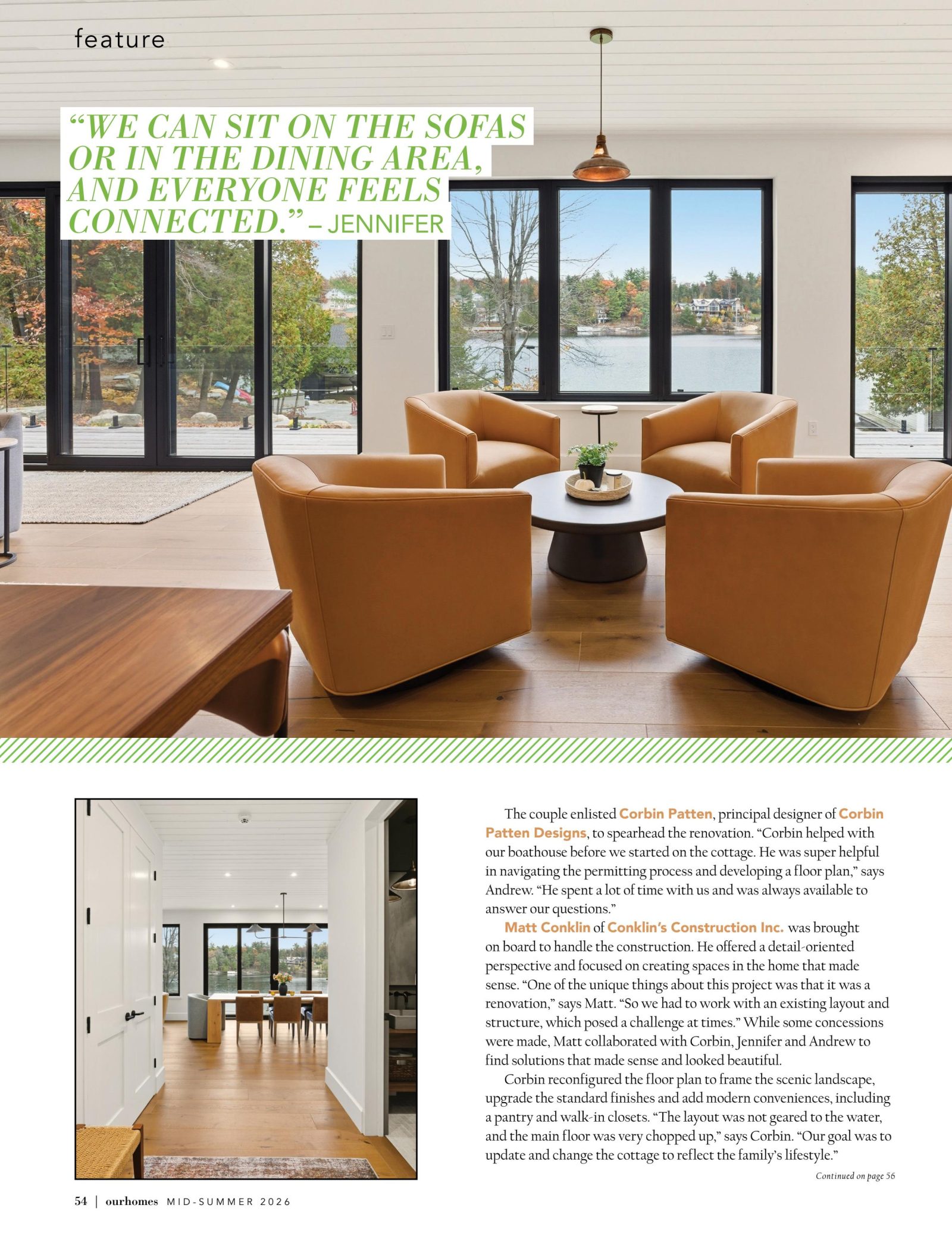 The Magic of Lake Joseph, Our Homes Muskoka Mid-Summer 2026, page 54 — Black Fir Cottage by Corbin Patten Designs