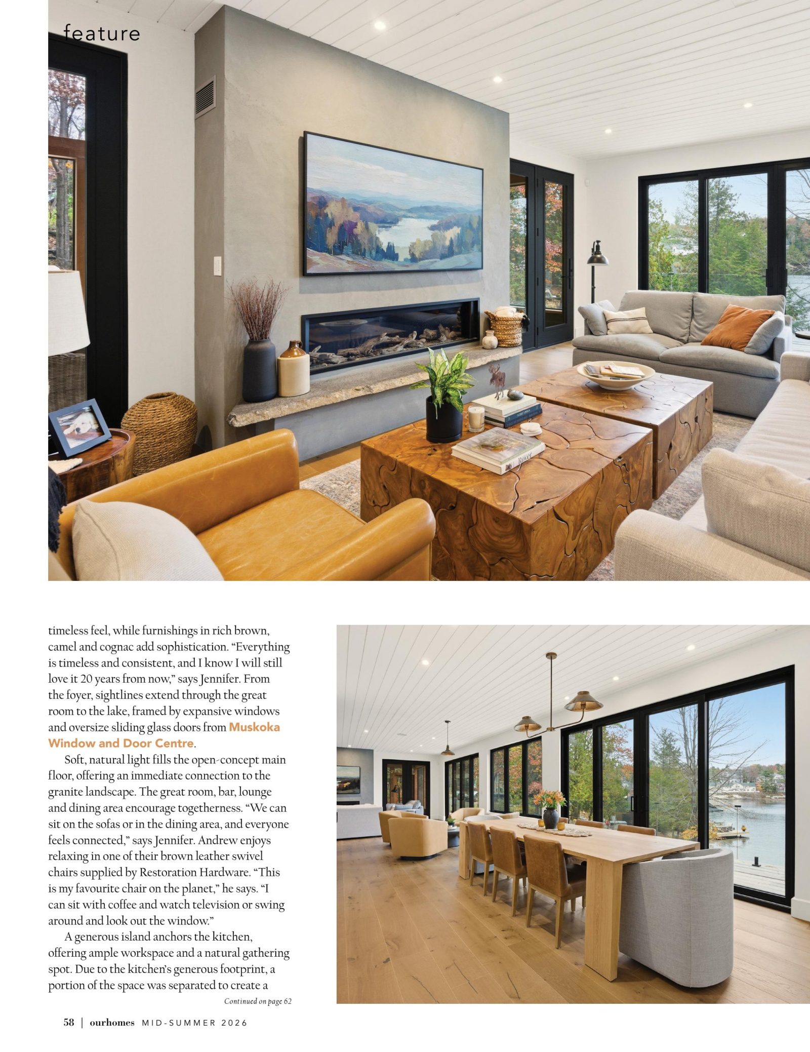 The Magic of Lake Joseph, Our Homes Muskoka Mid-Summer 2026, page 58 — Black Fir Cottage by Corbin Patten Designs