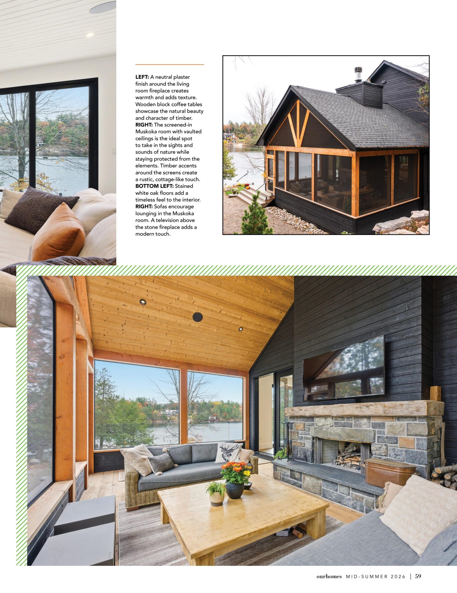 The Magic of Lake Joseph, Our Homes Muskoka Mid-Summer 2026, page 59 — Black Fir Cottage by Corbin Patten Designs