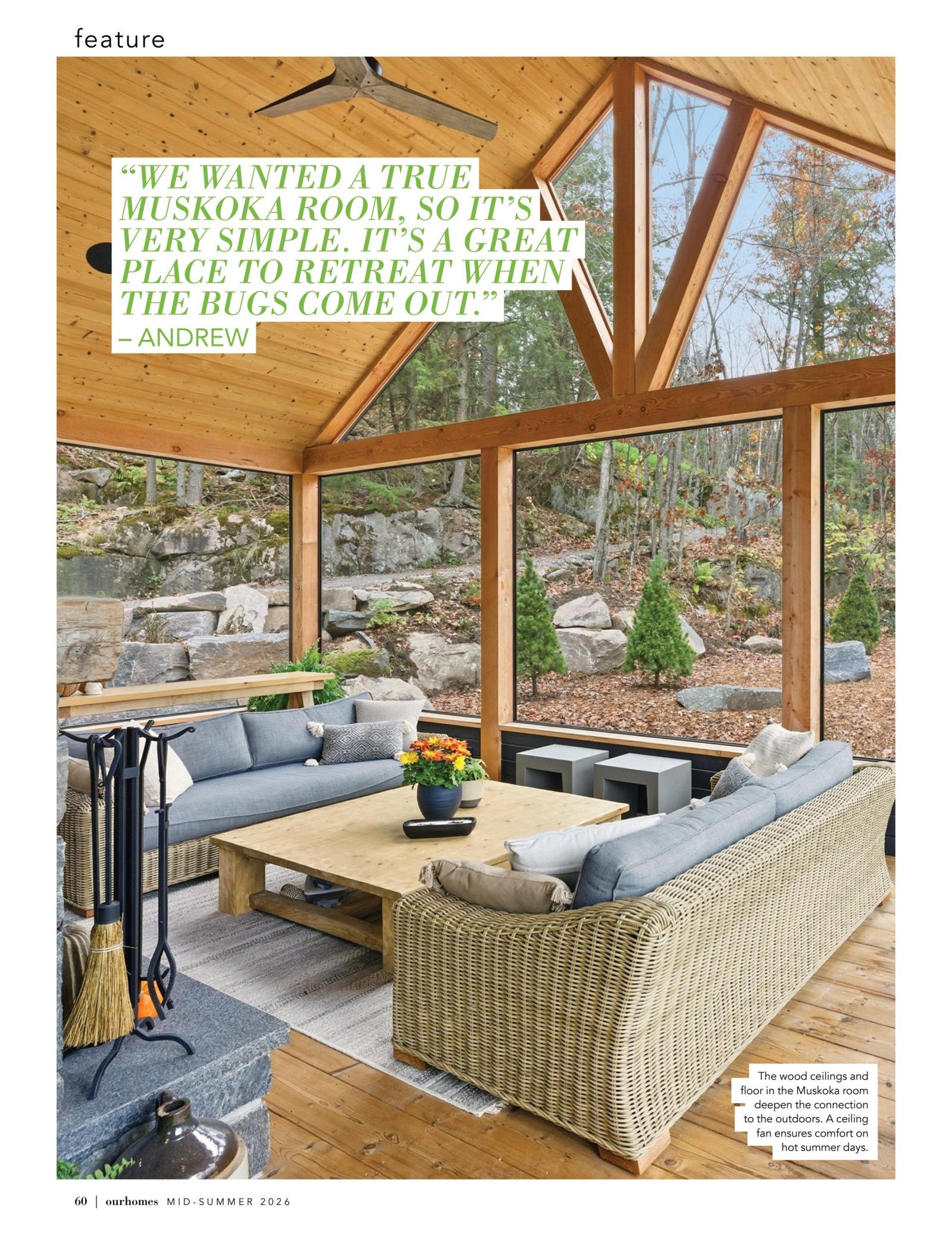 The Magic of Lake Joseph, Our Homes Muskoka Mid-Summer 2026, page 60 — Black Fir Cottage by Corbin Patten Designs