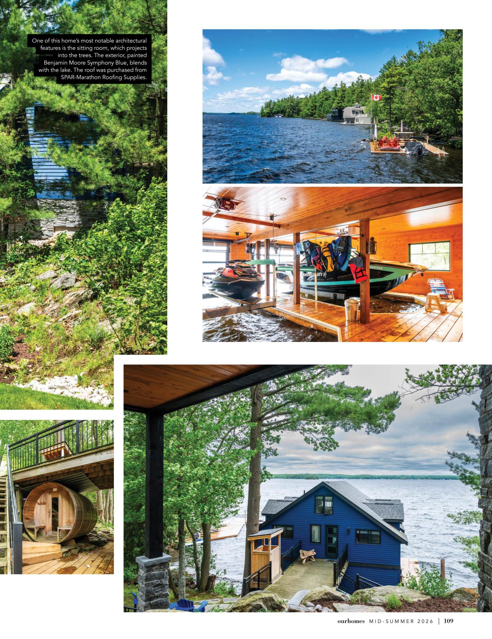 Tree Fort on Lake Muskoka, Our Homes Muskoka Mid-Summer 2026, page 109 — Windy Point Cottage by Corbin Patten Designs