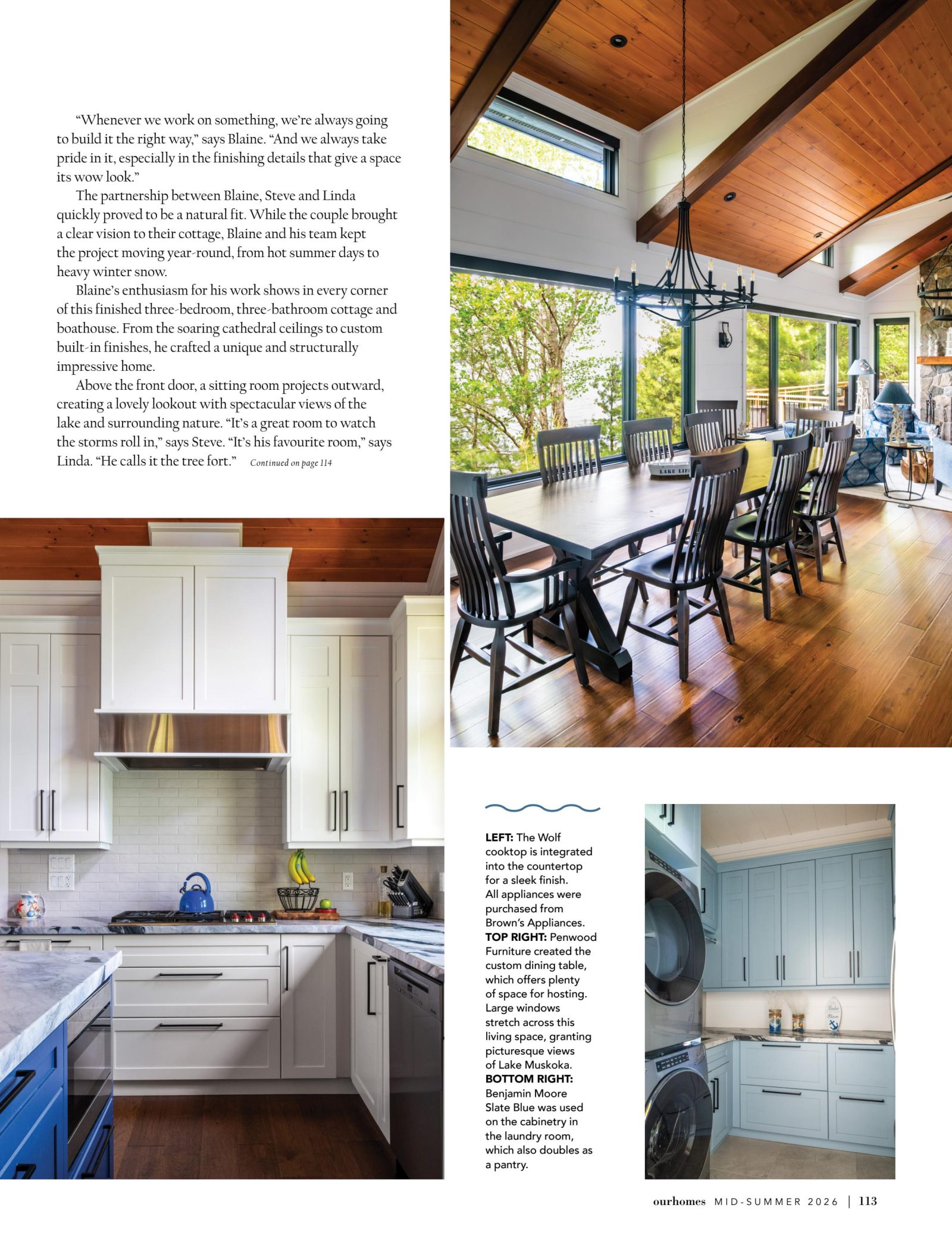 Tree Fort on Lake Muskoka, Our Homes Muskoka Mid-Summer 2026, page 113 — Windy Point Cottage by Corbin Patten Designs