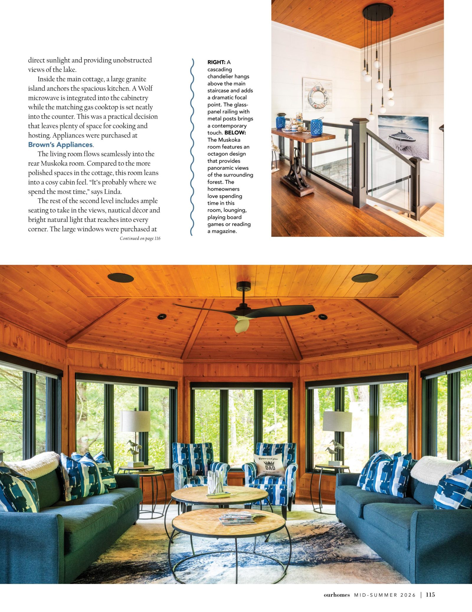 Tree Fort on Lake Muskoka, Our Homes Muskoka Mid-Summer 2026, page 115 — Windy Point Cottage by Corbin Patten Designs